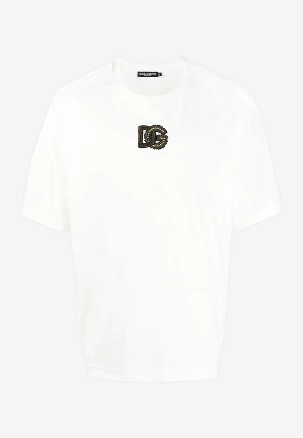 Dolce & Gabbana DG Logo Patch Oversized T-shirt White G8NC5Z G7D6K W0111