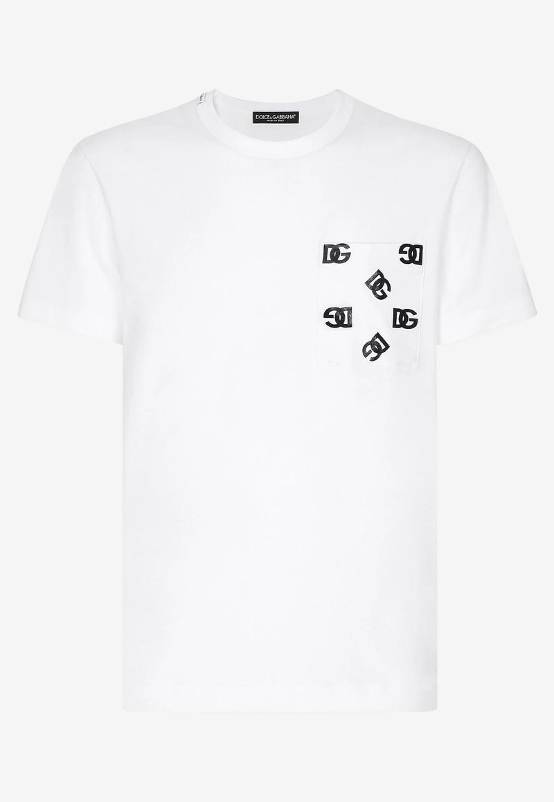 Dolce & Gabbana Logo Patch Pocket Short-Sleeved T-shirt White G8OZ8T FU7EQ HAVAN