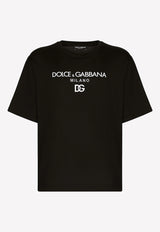 Dolce & Gabbana Logo-Embroidered Short-Sleeved T-shirt Black G8PD7Z G7B9X N0000