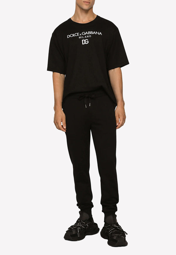 Dolce & Gabbana Logo-Embroidered Short-Sleeved T-shirt Black G8PD7Z G7B9X N0000