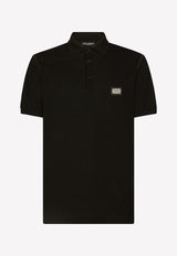 Dolce & Gabbana Logo-Plaque Polo T-shirt Black G8PL4T G7F2H N0000