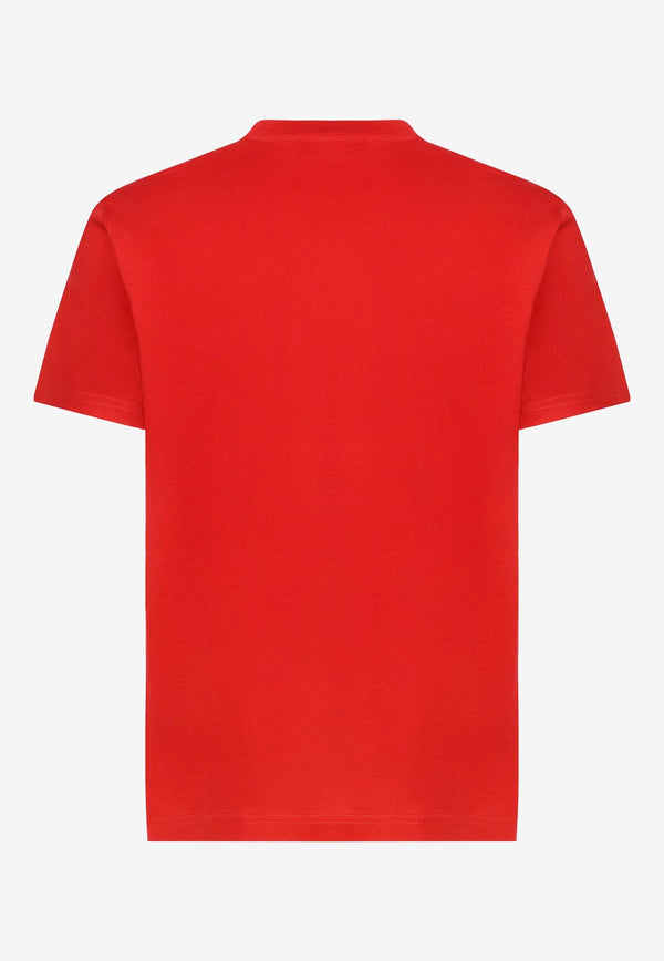 Dolce & Gabbana Logo-Plate Embroidery T-shirt Red 