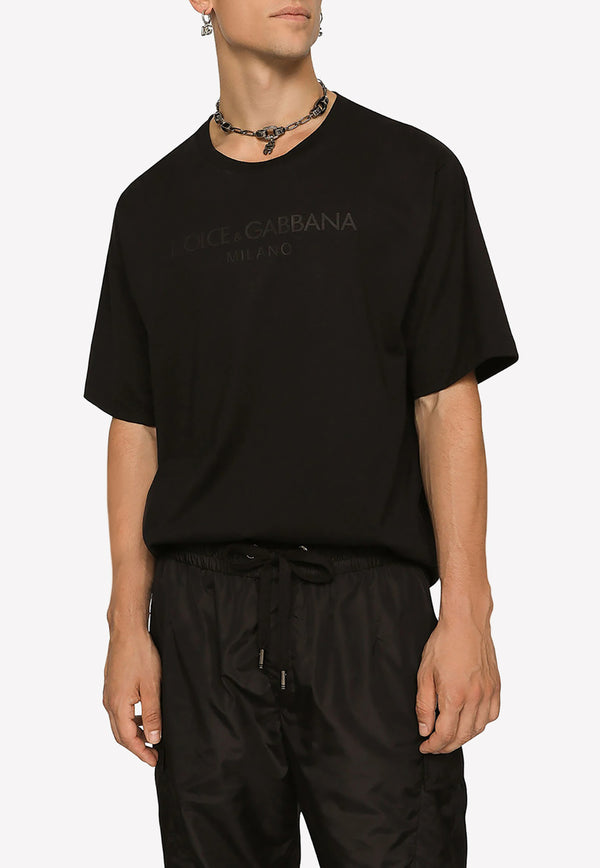 Dolce & Gabbana Logo-Printed Short-Sleeved T-shirt Black G8PQ0Z HU7MA N0000