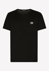 Dolce & Gabbana Logo-Plaque Crewneck T-shirt Black G8PT1T G7F2I N0000