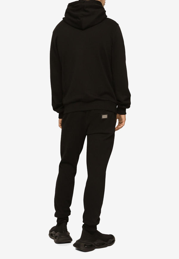 Dolce & Gabbana Logo-Plate Zip-Up Hooded Sweatshirt Black G9ABIT G7F2G N0000
