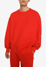 Dolce & Gabbana Logo-Embroidered Pullover Sweatshirt Red G9ACEZ FU7DU R0156