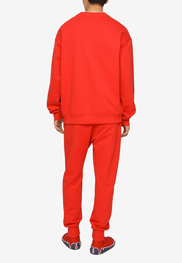 Dolce & Gabbana Logo-Embroidered Pullover Sweatshirt Red G9ACEZ FU7DU R0156