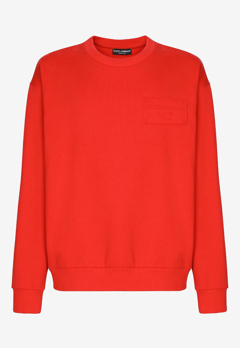 Dolce & Gabbana Logo-Embroidered Pullover Sweatshirt Red G9ACEZ FU7DU R0156