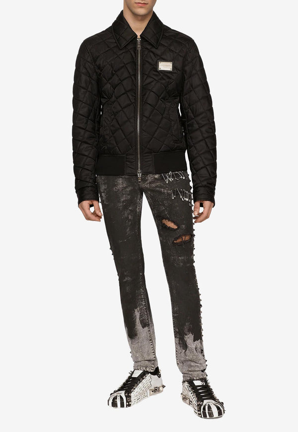 Dolce & Gabbana Stud-Embellished Logo Pullover Sweatshirt Black G9XQ6T GF012 S9000