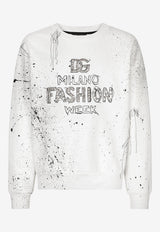Dolce & Gabbana Jacquard Hooded Sweatshirt with Logo Monogram White G9XY0Z FU7DU S9000