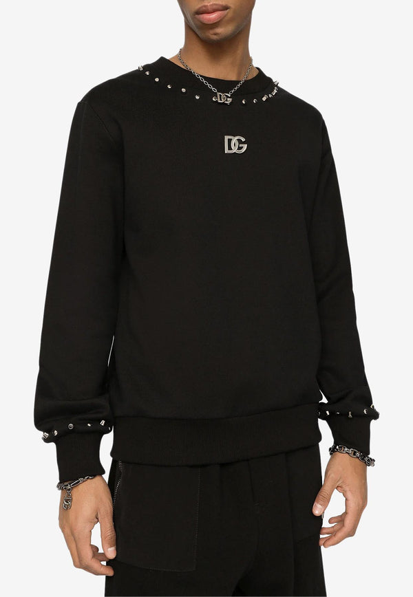 Dolce & Gabbana Coral Printed Hooded Sweatshirt Black G9YH6Z FU7DU N0000