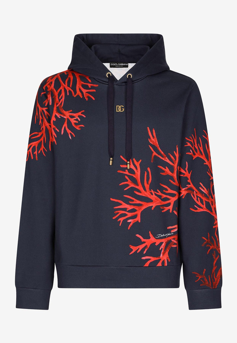 Dolce & Gabbana Spray-Paint Graffiti Print Hooded Sweatshirt Navy G9YI0Z HI7WK HB3VK