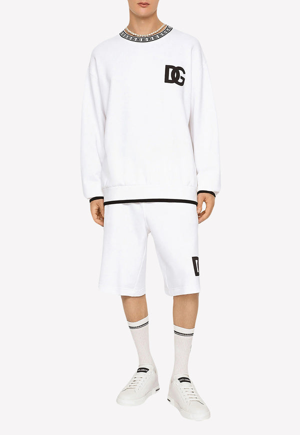 Dolce & Gabbana DG Logo Embroidered Sweatshirt G9ZK9Z FU7DU W0800 White