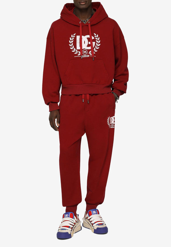 Dolce & Gabbana Logo-Print Hooded Sweatshirt Red G9ZQ5T FU7DU R0910