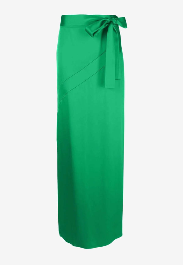 Tom Ford High-Rise Maxi Skirt in Satin Green GC5656-FAX727 FG331