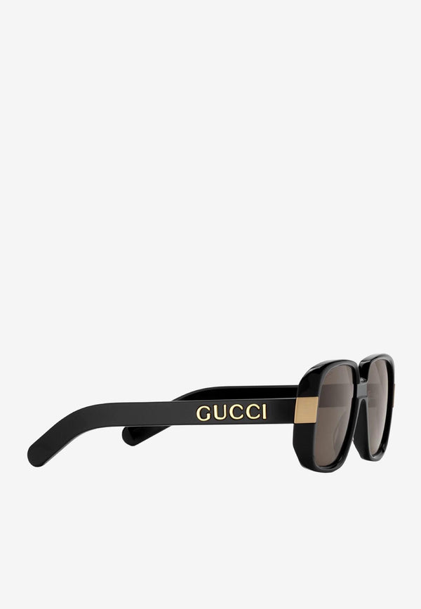 Gucci Square Acetate Sunglasses Gray GG0318SBLACK