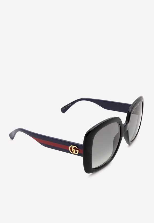 Gucci Oversized Square Sunglasses GG0713S-001BROWN Brown