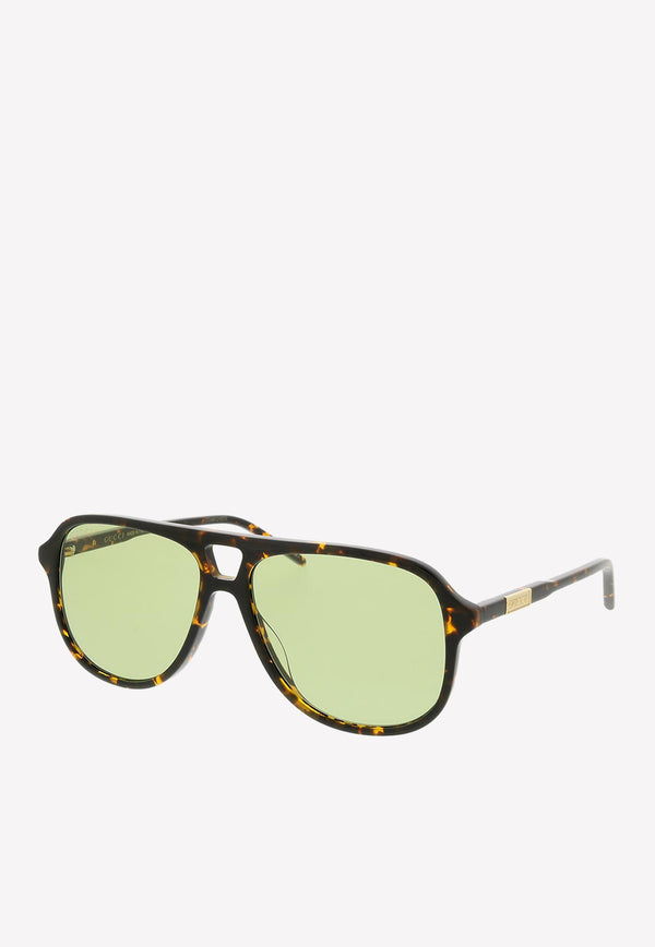 Gucci Havana Print Aviator Sunglasses GG1156S-004BROWN MULTI Brown