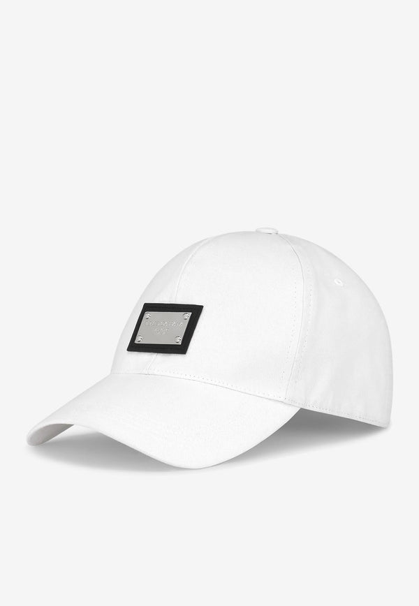 Dolce & Gabbana Logo-Plate Baseball Cap White GH590A GF421 W0800