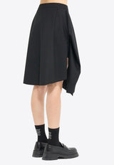 Goen J Asymmetric Mini Skirt with Layered Shirt Black