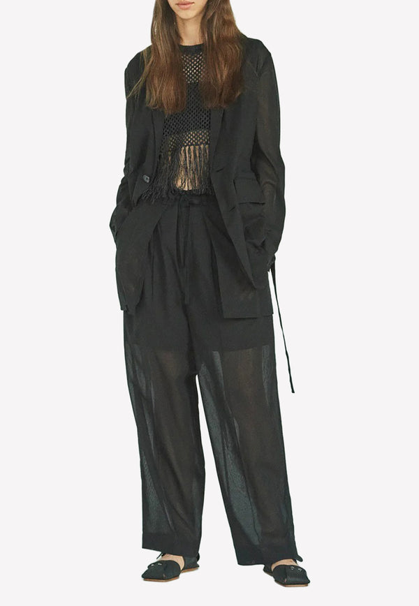 Rito Structure See-Through Straight Pants Black