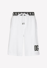 Dolce & Gabbana DG Logo Embroidery Track Shorts GVUBHZ FU7DU W0800 White