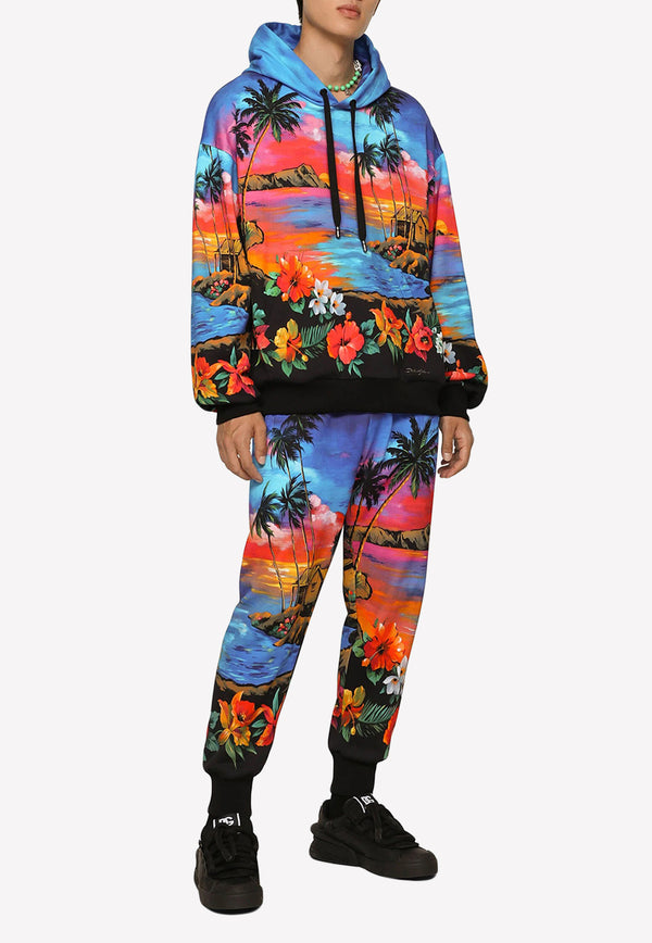 Dolce & Gabbana Hawaiian Print Track Pants GVXQHT HI7RJ HH4JL Multicolor