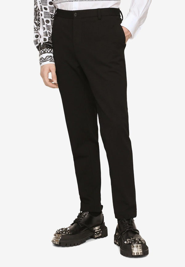 Dolce & Gabbana Straight-Leg Logo-Embroidered Pants Black GW13ET GF153 N0000