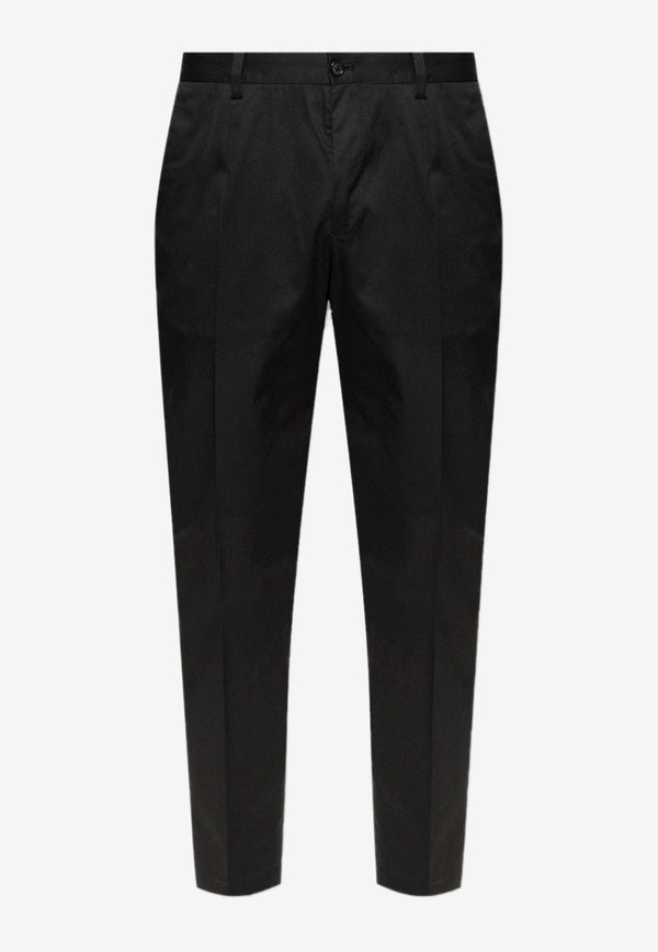 Dolce & Gabbana Straight-Leg Logo-Embroidered Pants Black GW13EZ FUFJR N0000