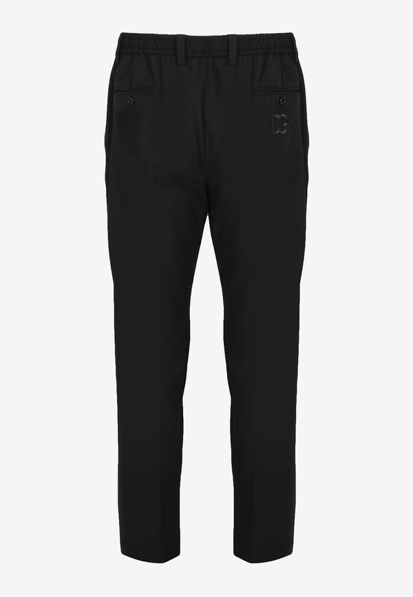 Dolce & Gabbana DG Embroidered Casual Pants GW13EZ FURIR N0000 Black