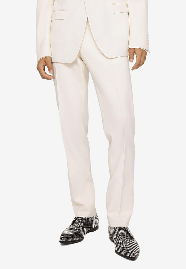 Dolce & Gabbana Wool Tailored Pants White GWZXMT GF816 W0001