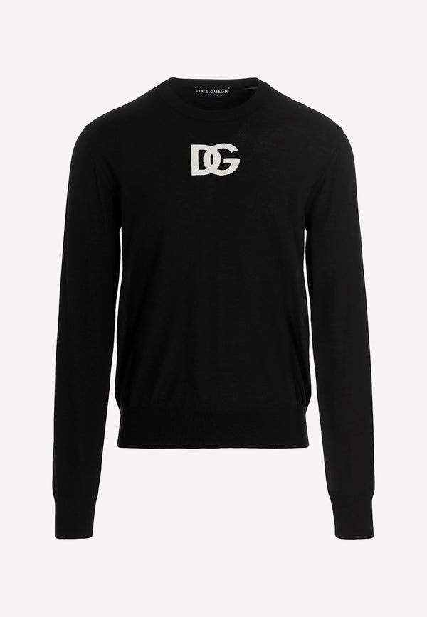 Dolce & Gabbana DG Logo Wool Sweater GXM36T JEMI4 S9000 Black