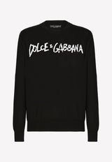Dolce & Gabbana Logo Print Wool Sweater GXN46Z JCVB2 N0000 Black