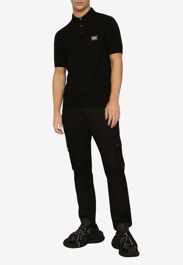 Dolce & Gabbana Polo T-shirt in Wool GXO38T JCVC7 N0000 Black
