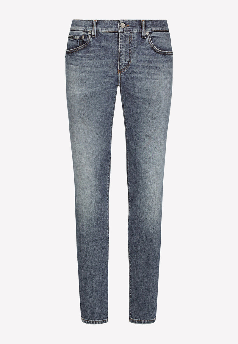 Dolce & Gabbana Slim Jeans with Whiskering GY07LD G8HB3 S9001 Blue