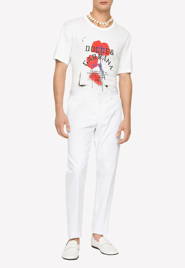 Dolce & Gabbana Stretch Chino Pants GY6IET FUFJR W0800 White