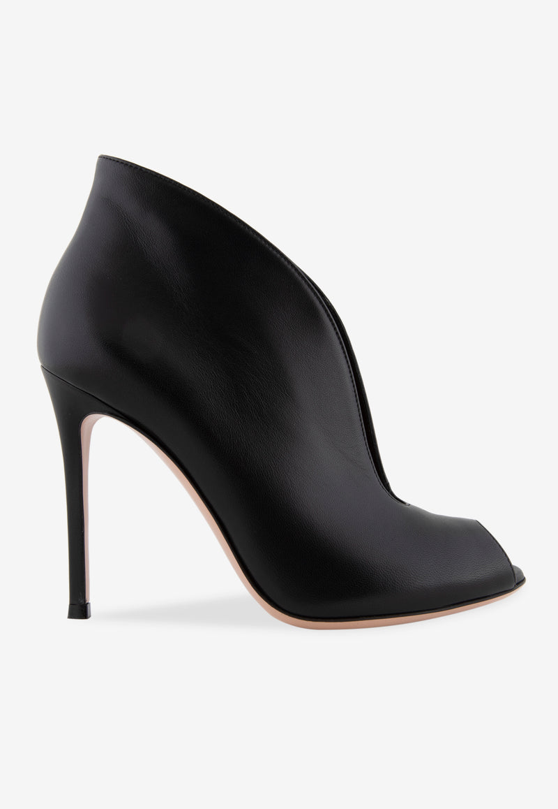 Vamp 105 Calf Leather Peep-Toe Ankle Boots