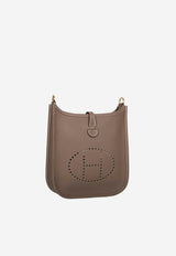 Mini Evelyn III 16 in Etoupe Taurillon Clemence with Gold Hardware