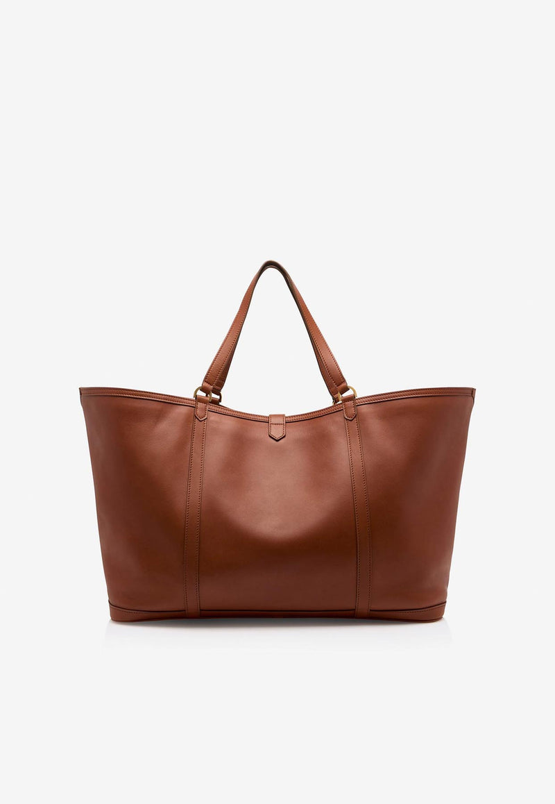 Tom Ford East West Leather Tote Bag H0518-LCL342G 1B005 Brown