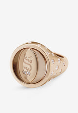 Intisars Me Oh Me Sparkly Fuchsia 18K Rose Gold Diamond Ring Pink