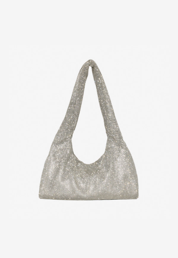 Kara Crystal Mesh Shoulder Bag White HB276-1305WHITE