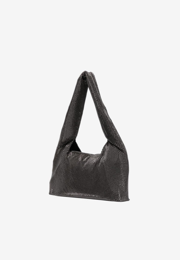 Kara Crystal Mesh Shoulder Bag Black HB276E-2107BLACK