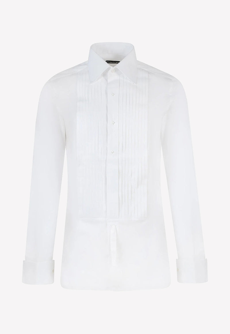 Tom Ford Long-Sleeved Shirt with Plastron HFCO01-CGS11 AW001 White