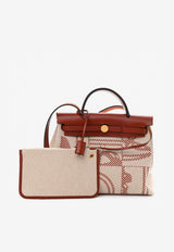 H Brides de Gala Herbag Zip Retourne 31 PM in Cuivre Vache Hunter and Ecru Beige Toile