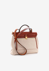 H Brides de Gala Herbag Zip Retourne 31 PM in Cuivre Vache Hunter and Ecru Beige Toile