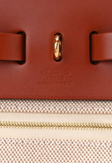 H Brides de Gala Herbag Zip Retourne 31 PM in Cuivre Vache Hunter and Ecru Beige Toile