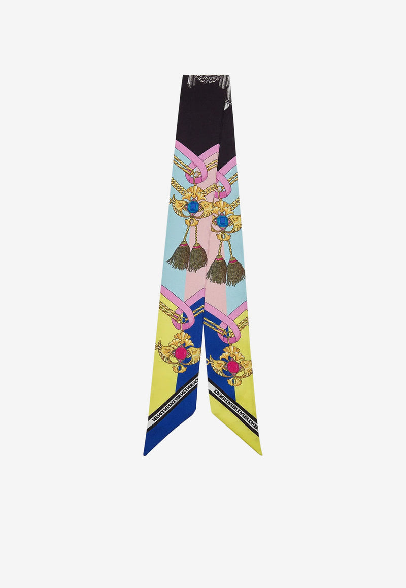 Versace The Fans Print Silk Scarf Tie Multicolor IBA0005 1A04531 5X000