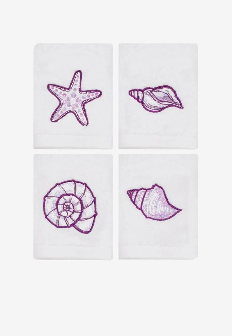 Stitch Jo Under The Sea Hand Towels - Set of 4 Purple OB8008UP