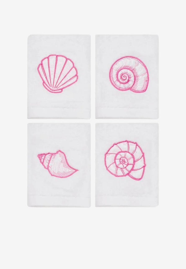 Stitch Jo Shells & More Hand Towels - Set of 4 Pink OB8007SF