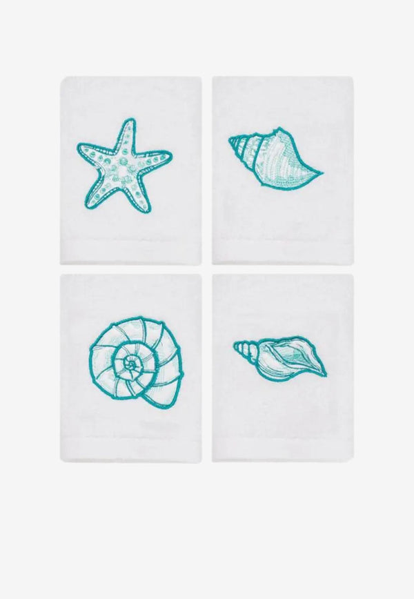 Stitch Jo Under The Sea Hand Towels - Set of 4 Turquoise OB8008U